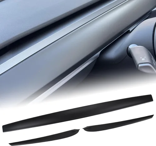 Vista 9 de Cubierta de salpicadero y moldura de puerta para Tesla Model Y/3 Matte black ABS interior trim wrap for 2019-2023 Model Y & 2021-2023 Model 3
