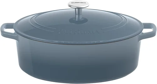 Vista 4 de Cuisinart Freidora de pollo de hierro fundido de 12 pulgadas con tapa, capacidad de 4.5 cuartos de galón, interior esmaltado de porcelana, apta