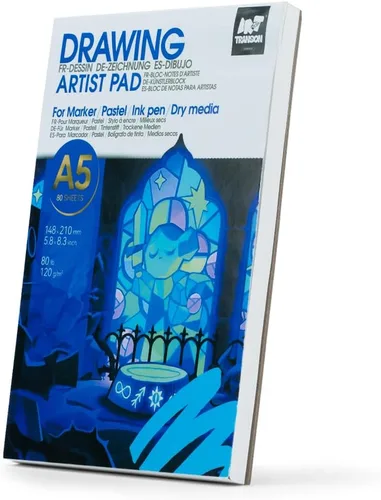 Vista 12 de TRANSON Paquete de 2 mini cuadernos de bocetos A6, papel de arte pesado de 80 libras/4.23 oz/m², no se traspasa, 100 hojas/200 páginas de 4.13 x
