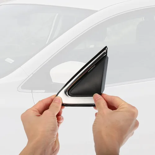 Vista 6 de X AUTOHAUX Aplique de bandera de espejo lateral del conductor para Nissan Sentra 2013-2019 LH Mirror Flag Cover Door Corner Finisher Reemplazar