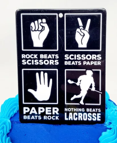 Vista 2 de Lacrosse - Decoración para tarta de cumpleaños (7 piezas), diseño con temática de lacrosse, nada mejor que el lacrosse