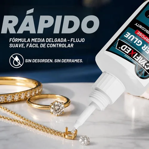 Vista 2 de Súper pegamento líquido, adhesivo de cianoacrilato transparente instantáneo de viscosidad media delgada, pegamento CA multiusos para reparación
