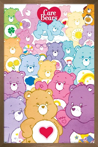 Vista 15 de Trends International Care Bears - Póster de pared de grupo, 14.72 x 22.37 pulgadas, versión enmarcada de madera de granero