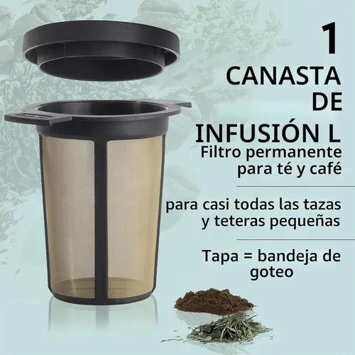 Vista 2 de Cesta de infusión Finum, L, Negro
