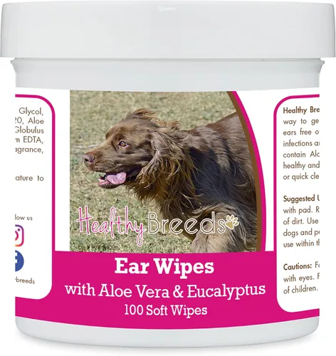 Vista 28 de Healthy Breeds Affenpinscher Toallitas de limpieza de oídos con aloe y eucalipto para perros, 100