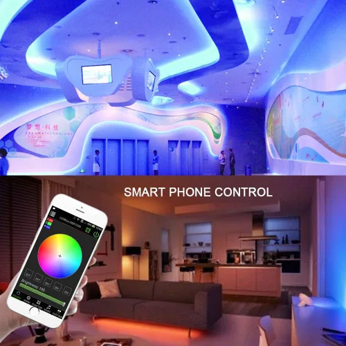 Vista 3 de Luces LED de neón, control remoto inteligente WiFi 110-130V RGB regulable, impermeable, 5050 60 LED/m, compatible con Alexa, Google Home, iOS