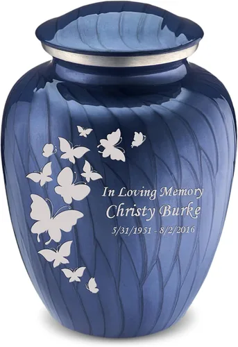 Vista 17 de Geturns Embrace Pequeñas Urnas Personalizadas de Mariposa para Cremación de Cenizas Humanas Urnas Funerarias Negras para Hombres y Mujeres 20 kg