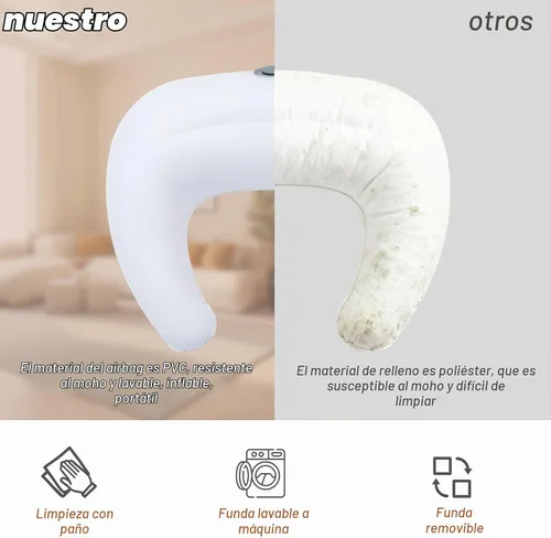 Vista 3 de KAKIBLIN - Almohada de lactancia inflable con correa, almohadas de lactancia materna Elefante