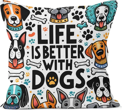 Vista 5 de Fundas de almohada decorativas para mamá de perro, 12 x 20 pulgadas, diseño de patas, cita inspiradora, perfectas para dormitorio, sofá