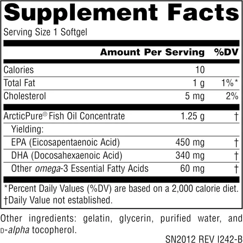 Vista 2 de Source Naturals ArcticPure Ultra Potency 850 mg Aceite de pescado Omega-3 - 30 cápsulas blandas
