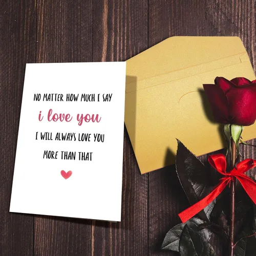 Vista 5 de Nchigedy Tarjeta romántica del día de San Valentín para novio, novia, marido, esposa, dulce tarjeta de aniversario para él y ella, tarjeta de amor