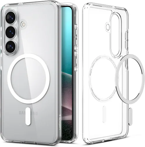 Vista 29 de Spigen Ultra Hybrid Metal Ring MagFit Diseñado para Funda Galaxy S24 Ultra (2024) [Protección de Grado Militar] Compatible con MagSafe - Blanco