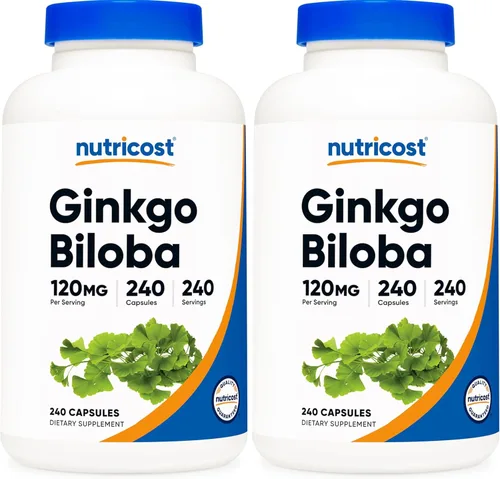 Vista 7 de Envase de 0.0042 onzas con 240 cápsulas de Ginkgo Biloba marca Nutricost., 1 botella, 1