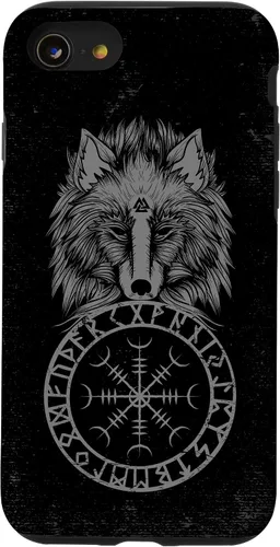 Vista 18 de Viking Aegishjalmur Runes Fenrir Odin Helm of Awe Phone Case for iPhone 17