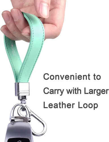 Vista 4 de Wisdompro Llavero de cuero genuino para automóvil, llavero universal de cuero resistente Key FOB, llaveros para mujeres para llaves de automóvil