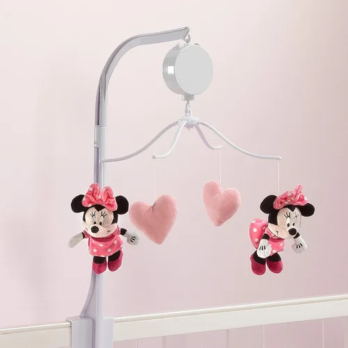 Vista 5 de Lambs & Ivy Disney Baby Minnie Mouse Love Pink Musical Móvil para cuna de bebé