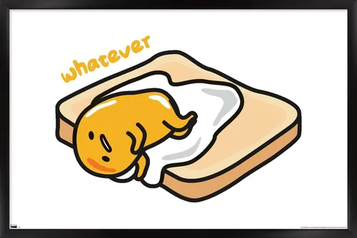 Vista 8 de Trends International Gudetama - Póster de pared Whatever (22.4 pulgadas de largo x 14.7 pulgadas), versión enmarcada en madera de granero Versión