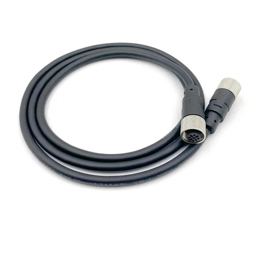 Vista 3 de Cable conector M12 de 5 pines hembra a hembra, cable de moldeo recto de código doble hembra sensor de aviación Cable eléctrico de PVC 125V 4A AC/DC