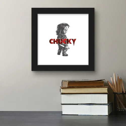 Vista 4 de Trends International Gallery Pops Play - Póster de pared con diseño de Chucky con texto de Chucky, 12.00 x 12.00 pulgadas, versión de marco negro