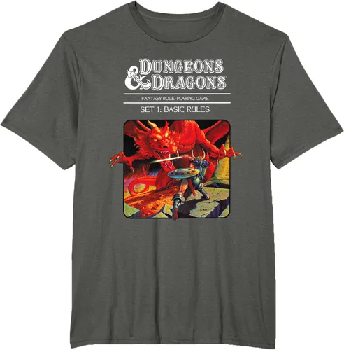 Vista 7 de Dungeons & Dragons Vintage Basic Rules Cover T-Shirt Small Negro