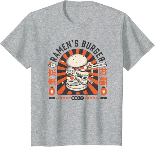 Vista 10 de Ramen's Burger Japan Art Anime Ramen Japon Pop Style Vintage Camiseta, gris, S Gris Oscuro