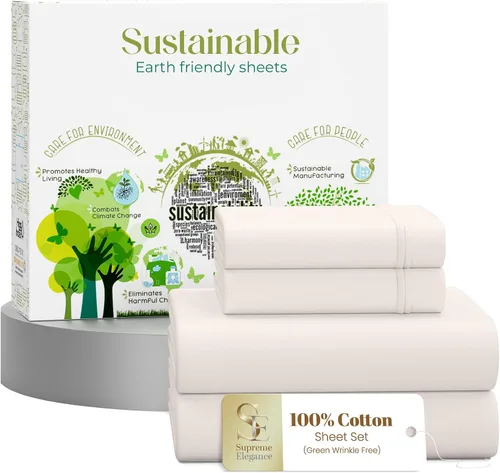 Vista 22 de Purity Home - Juego de sábanas 100% algodón de 400 hilos, percal refrescante, con bolsillo profundo elástico, ropa de cama de 3 piezas, lujo