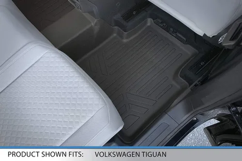 Vista 4 de SMARTLINER Juego de tapetes de piso de ajuste personalizado de 2 filas compatibles con Volkswagen Tiguan 2018-2024