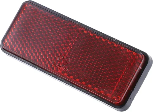 Vista 5 de X AUTOHAUX 2 piezas M6x1.0 de plástico rojo universal rectangular para montaje de tornillo, reflectores de advertencia reflectantes para motocicleta