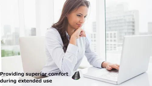 Vista 2 de Ratón inalámbrico Bluetooth recargable de modo dual ergonómico vertical grande túnel carpiano Ergo óptico de viaje inalámbrico para PC, portátil