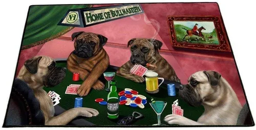 Vista 26 de Doggie of the Day Bullmastiff Dogs Floor Mat - 4th of July Independence Day - Best Dog Doormat - Protector Decor - Unique Portrait Art - Premium