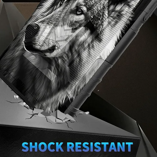 Vista 59 de Funda para AT&T Maestro Max 2021/Cricket Ovation 2 con protector de pantalla de vidrio templado, funda resistente con función atril integrada