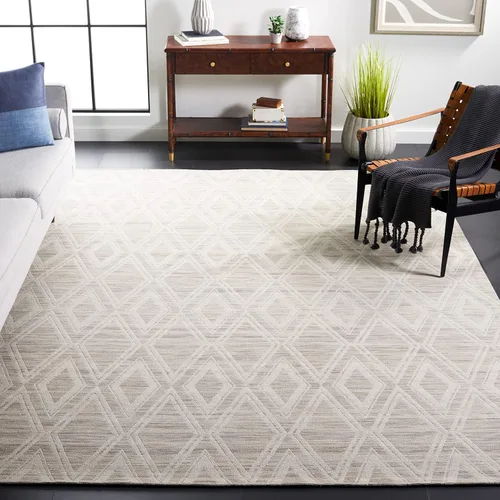 Vista 12 de SAFAVIEH Marbella Collection - Alfombra decorativa, 2 pies 3 pulgadas x 4 pies, color plateado y marfil, diseño de transición, ideal para zonas