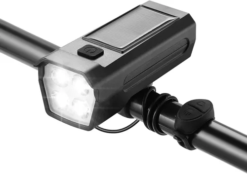 Vista 8 de Qisan USB Rechargeable Bike Headlight, Waterproof Front Cycling Light with 3 Modes for Road & Mountain Biking, Night Riding Safety Light for