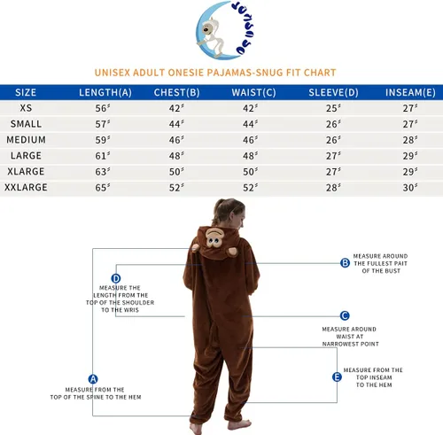 Vista 7 de COSUSKET Snug Fit Unisex Adult Onesie Pajamas, Flannel Cosplay Animal One Piece Halloween Costume Sleepwear Homewear