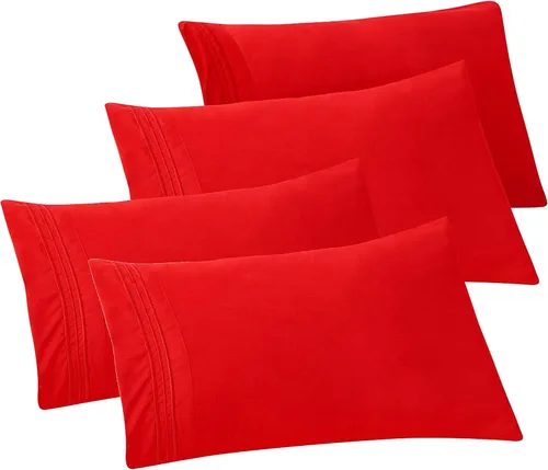 Vista 25 de Elegant Comfort Fundas de almohada sólidas de microfibra de alta calidad hotelera, tejido suave, resistente a las arrugas y a las manchas, fácil