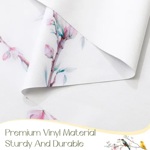Vista 8 de Romanstile Mantel cuadrado de vinilo de verano, mantel de plástico impermeable a prueba de aceite, para exteriores, mantel de vinilo resistente