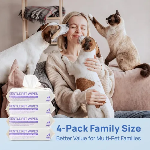 Vista 9 de HICC PET Toallitas para perros y gatos, agua mineral francesa, 440