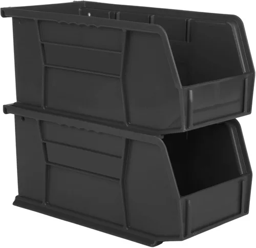 Vista 2 de Hudson Exchange Contenedor de Almacenamiento de Plástico Apilable y Contenedor Colgante de 11" x 5-1/2" x 5" (Negro, 1 Paquete)