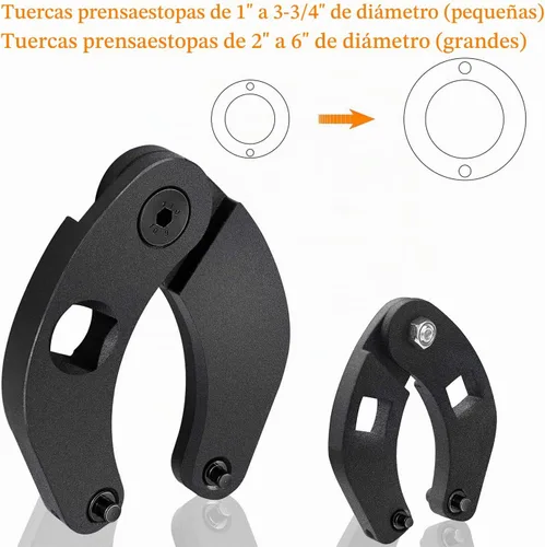 Vista 3 de 1266 & 7463 Juego de llaves de tuerca de prensaestopas ajustables para cilindros hidráulicos universales (juego de 2)