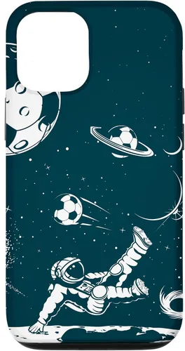 Vista 26 de Funda para iPhone 16 para teléfono de fútbol, amante del fútbol, jugador de fútbol espacial, funda de astronauta