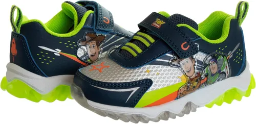 Vista 4 de Disney Pixar Toy Story - Zapatos deportivos para niños Buzz Lightyear y Woody sin cordones iluminados para niños pequeños, tenis deportivos