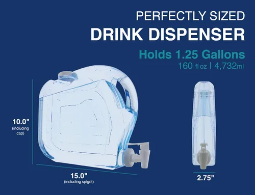 Vista 7 de Arrow Home Products Dispensador de bebidas ultra delgado para refrigerador, 1.25 galones, dispensador de bebidas de plástico con espita para una