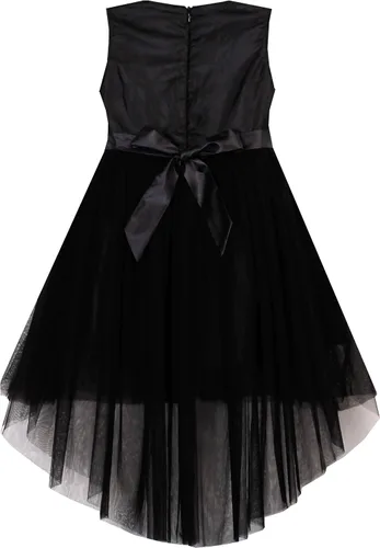 Vista 2 de Sunny Fashion Vestido de Unicornio para Niñas con Flores, Desfile de Princesa Arcoíris, Vestido de Fiesta Negro