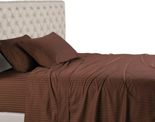 Vista 14 de Royal Hotel - Sábana de cama a rayas, 100% algodón, 600 hilos, bolsillo profundo