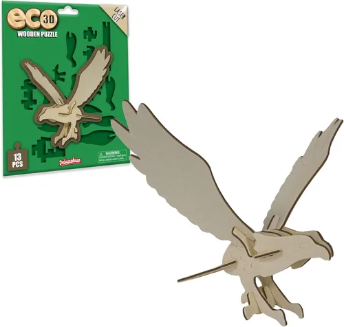 Vista 35 de Rompecabezas de madera Eco 3D de Deluxebase. Kit de manualidades de rompecabezas 3D con temática animal. Juguetes de animales de safari de madera