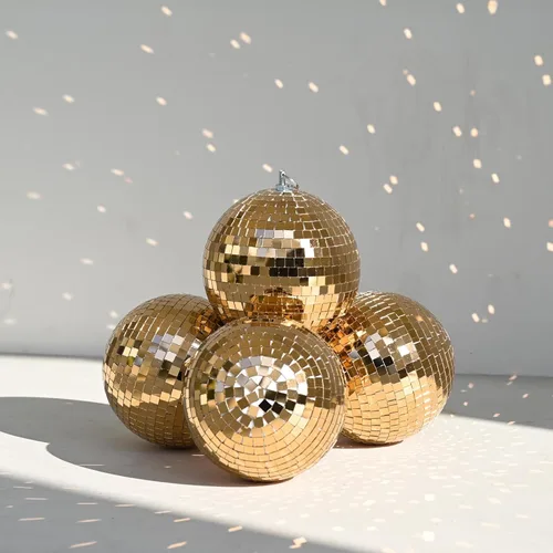 Vista 15 de Yescom Juego de 8 bolas de discoteca de 7/12/16/20/24 pulgadas, bolas de espejo surtidas, decoración de vidrio para colgar para fiestas de los años