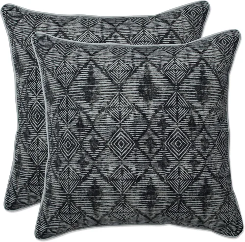 Vista 7 de Pillow Perfect Outdoor Cojín Nesco Stone de 16.5 pulgadas, 16.5 x 16.5 x 5, negro