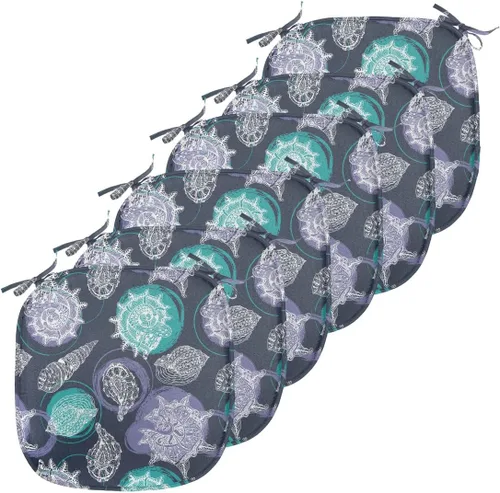 Vista 93 de Ambesonne Flamingo - Cojín de asiento para silla, diseño de fantasía exótica con elementos de vida silvestre hawaiana en colores pastel, acolchado