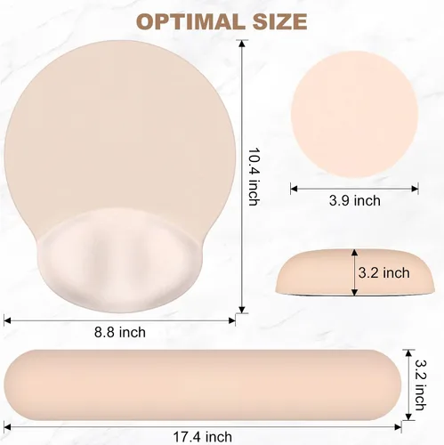 Vista 7 de AIMSA Alfombrilla de mouse con soporte para reposamuñecas, juego de reposamuñecas para teclado, alfombrilla ergonómica de espuma viscoelástica