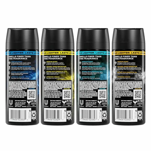 Vista 2 de AXE Body Spray Mixto 4 unidades Stay Fresh for 72Hs Aluminio Free 2.9 oz